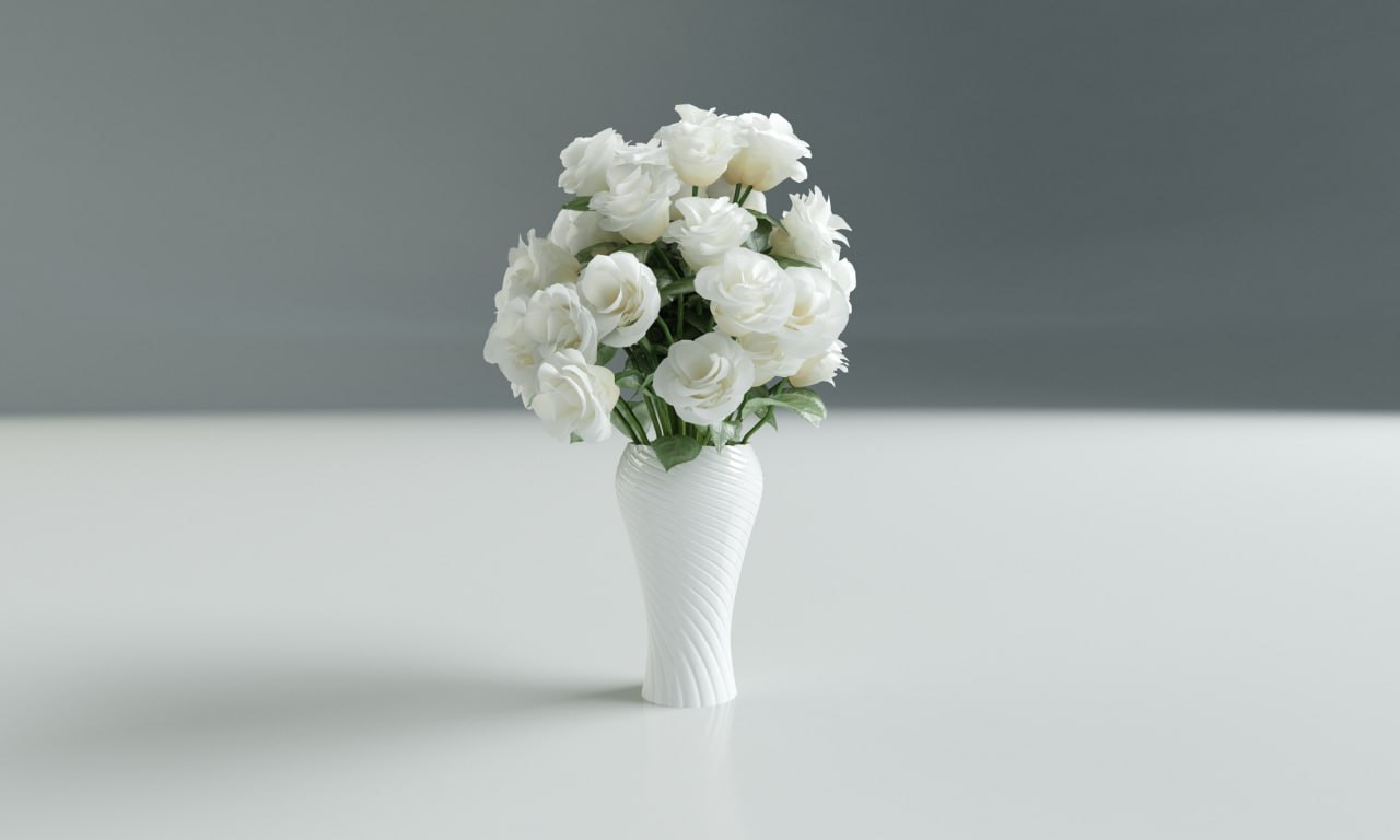 White Rose in Vase