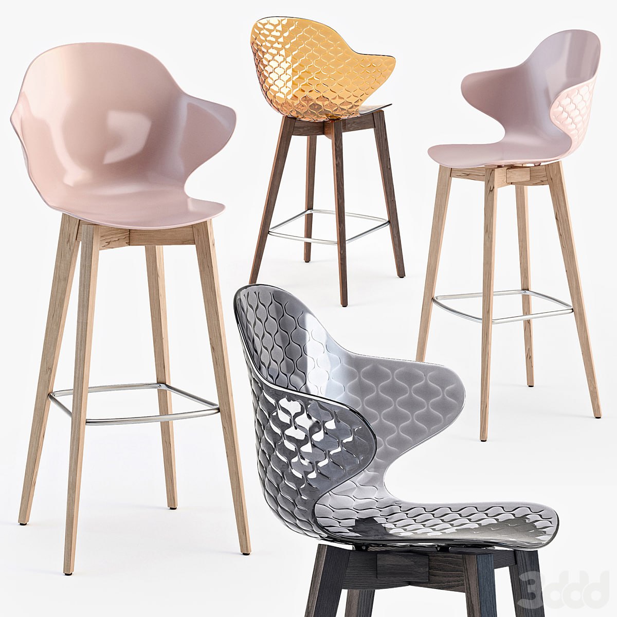 Calligaris saint tropez wood stool