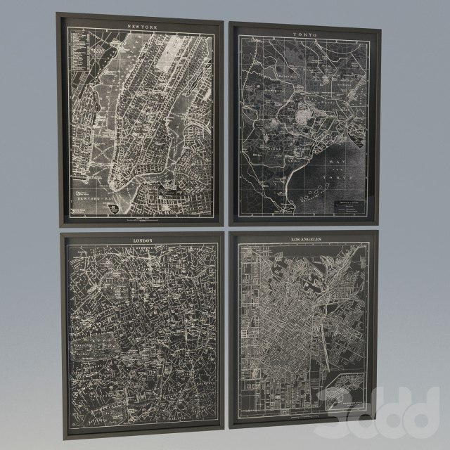 1900s Lithograph Map