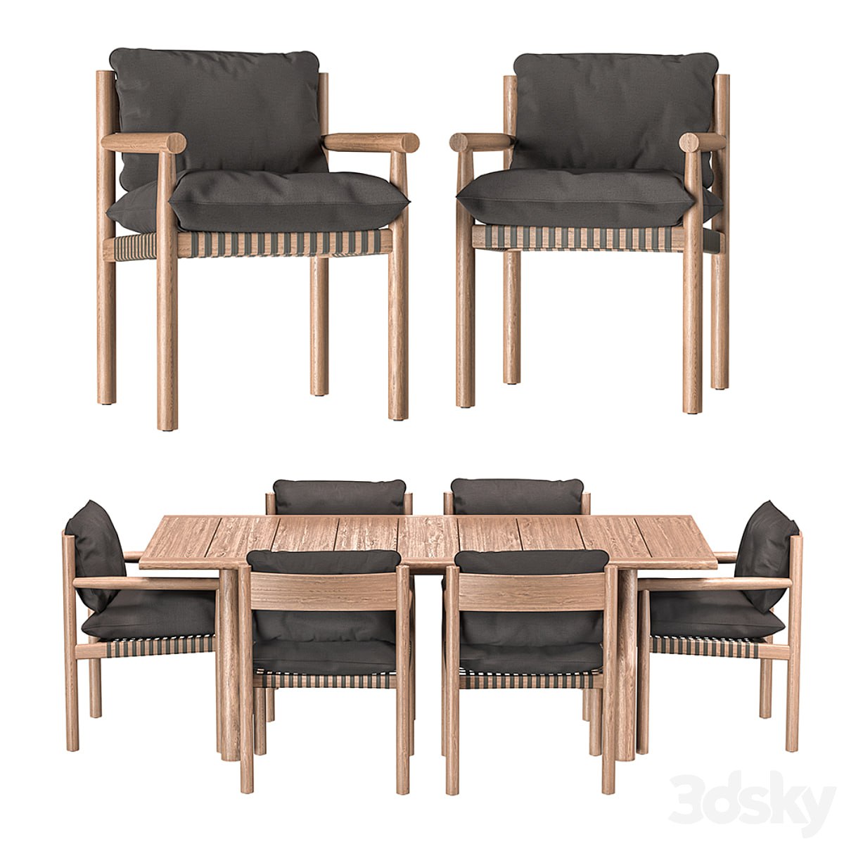 DEDON / Table and armchairs Tibbo