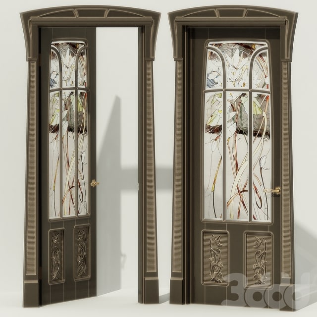 Door stained glass, Art Nouveau