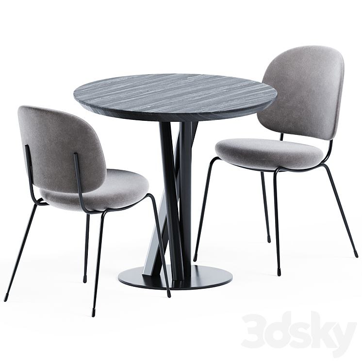 Niels Table D80 by TrabA & Industry Dining Chair by Stellar Works +Chair