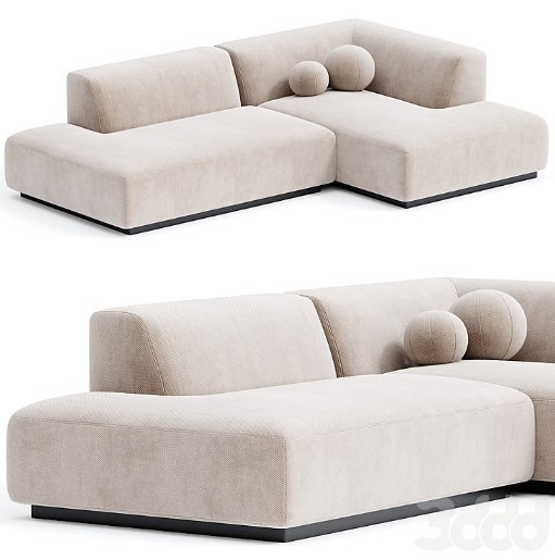 Hoekbank in jaspee stof, Jacopo