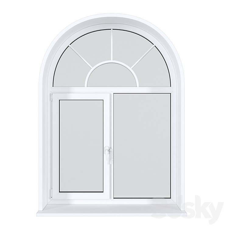 A set of arched plastic windows 18