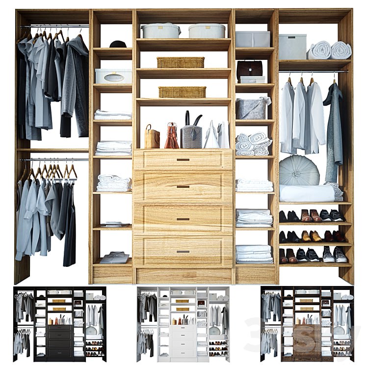Open wardrobe with filling