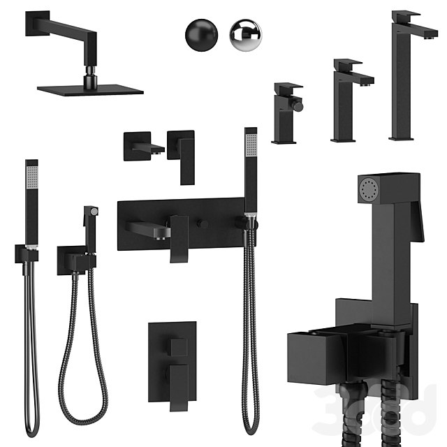 Paffoni Elle black matt and chrome