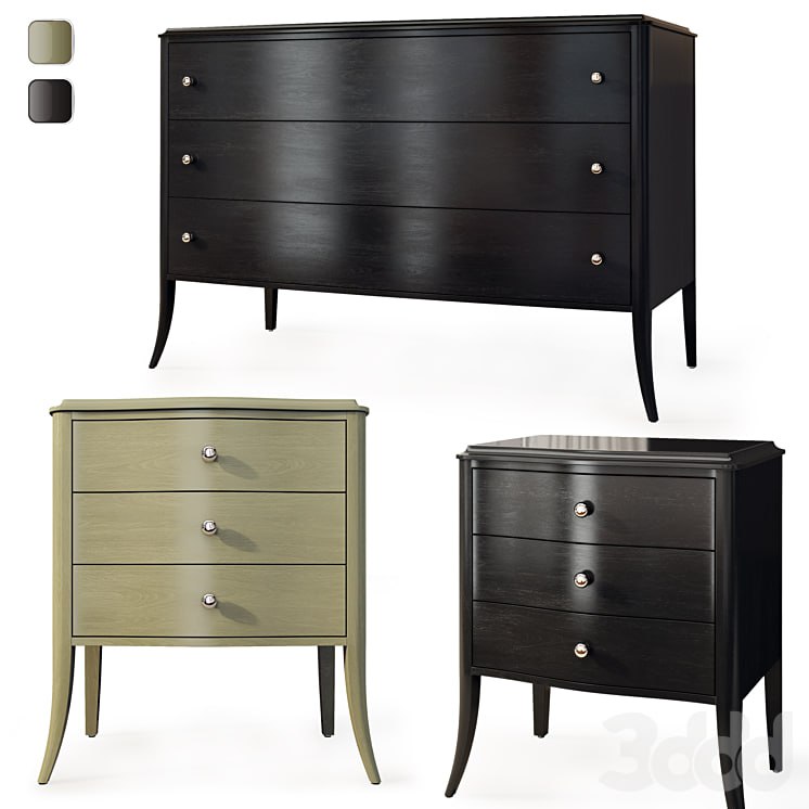 Chest of drawers and bedside table Tiffany from Pinskdrev. Dresser, nightstand
