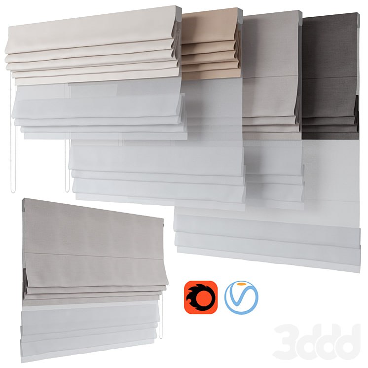 Roman Curtains 190 | Dual Roman Shades | day and night