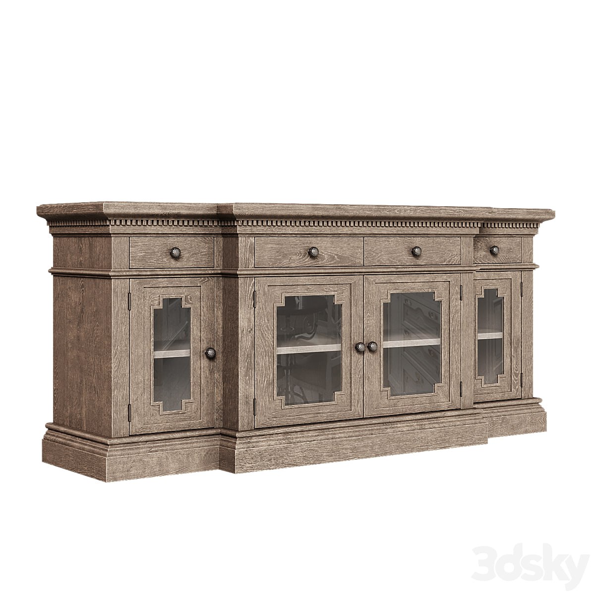 OM Media console with glass doors 180 St. James