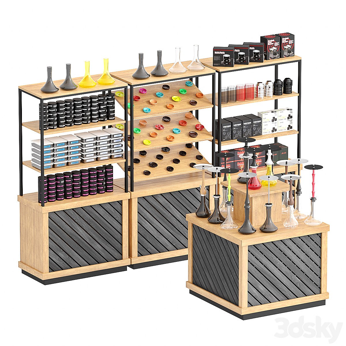 Hookah shop showcases