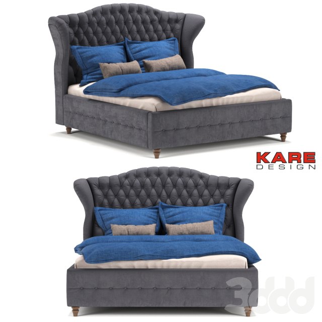 Kare Design Bed City Spirit Darkgrey ​​