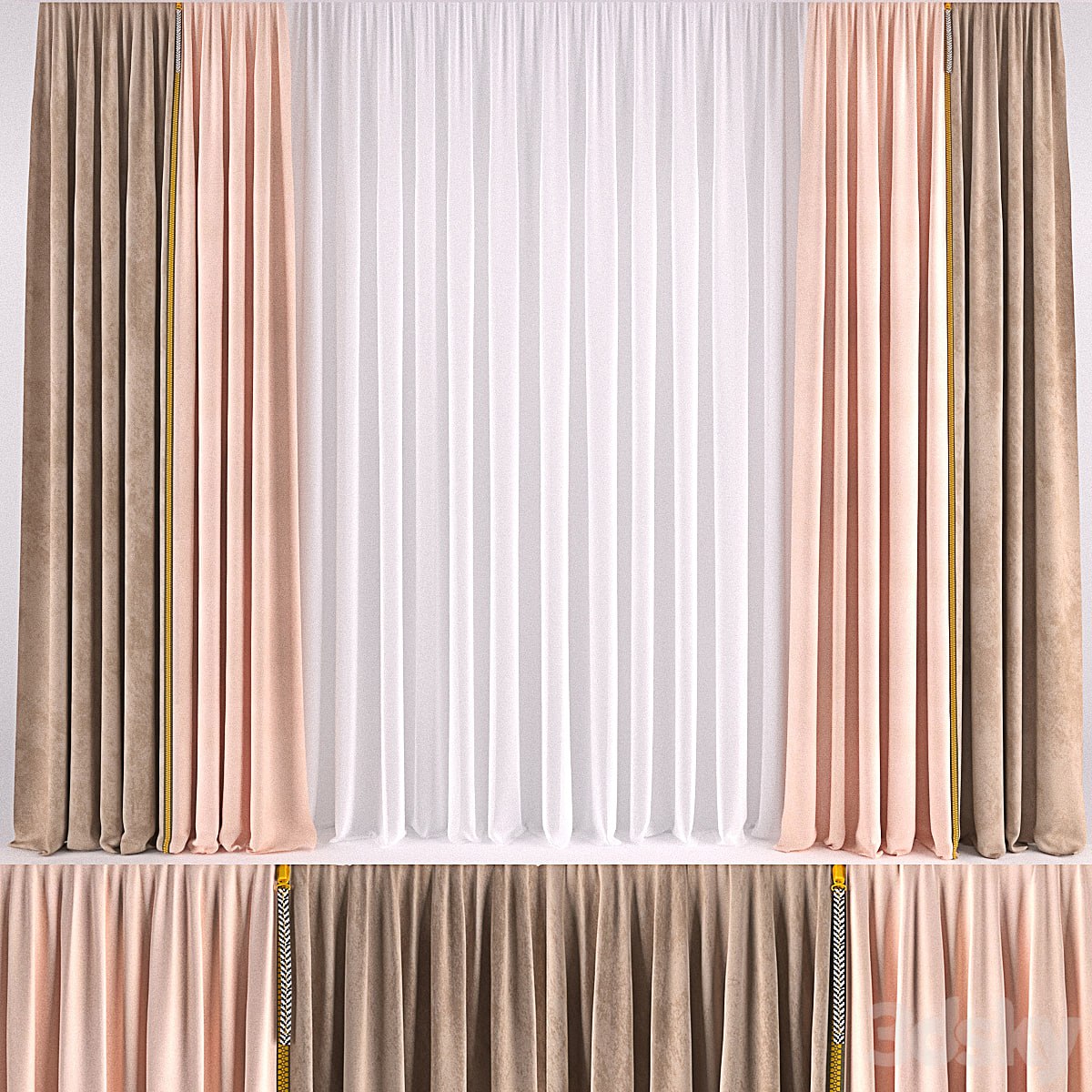 CURTAIN WITH COLOR ZIPPER Corona