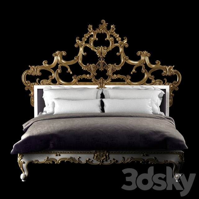 Venetian king gold decorated bed