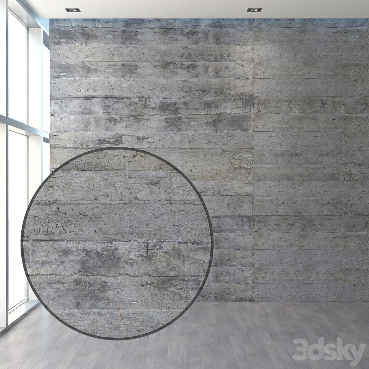 Concrete with traces of formwork