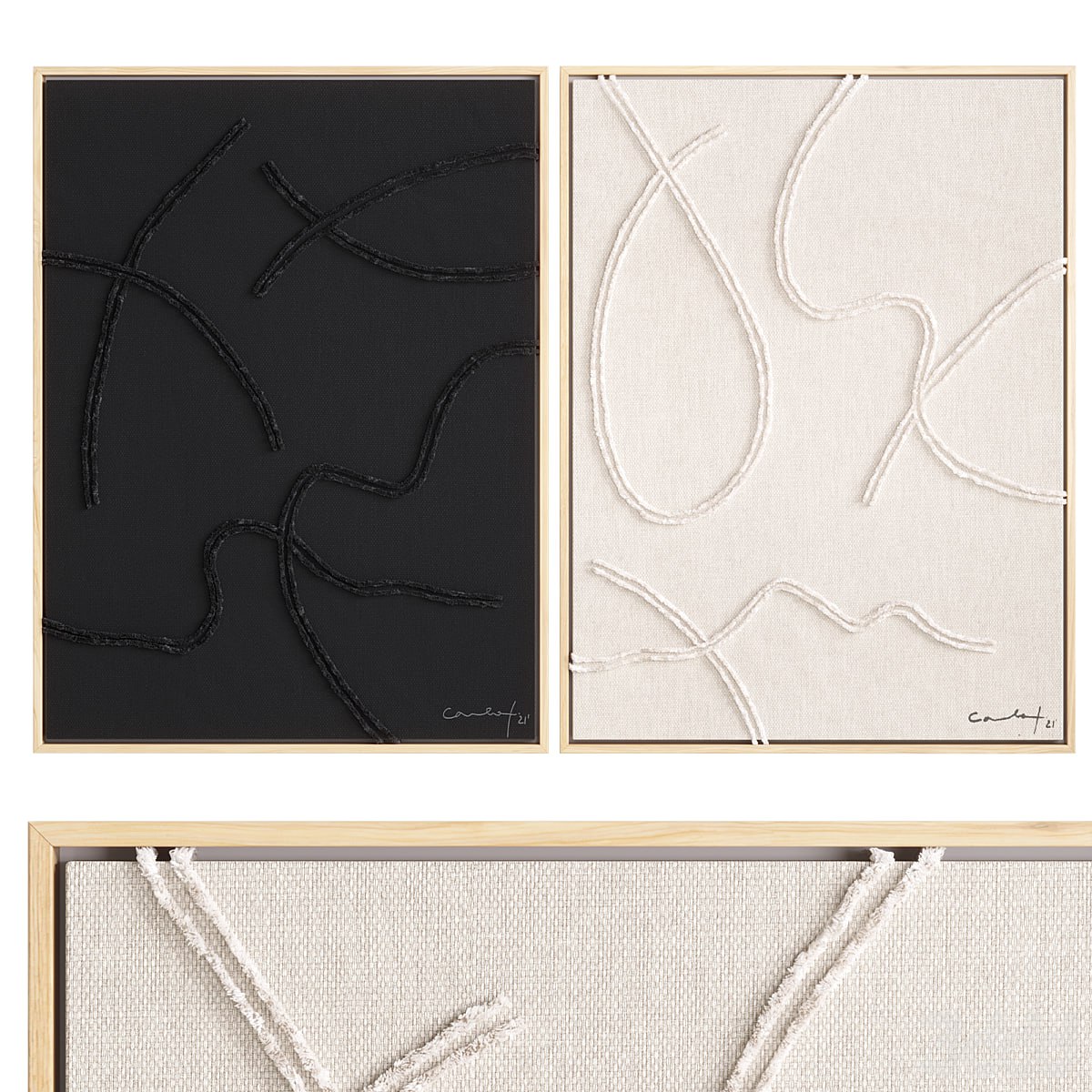 Hand embroidery on linen. Set_1