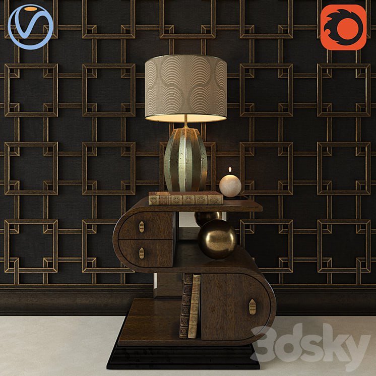 Decorative set with bedside tables