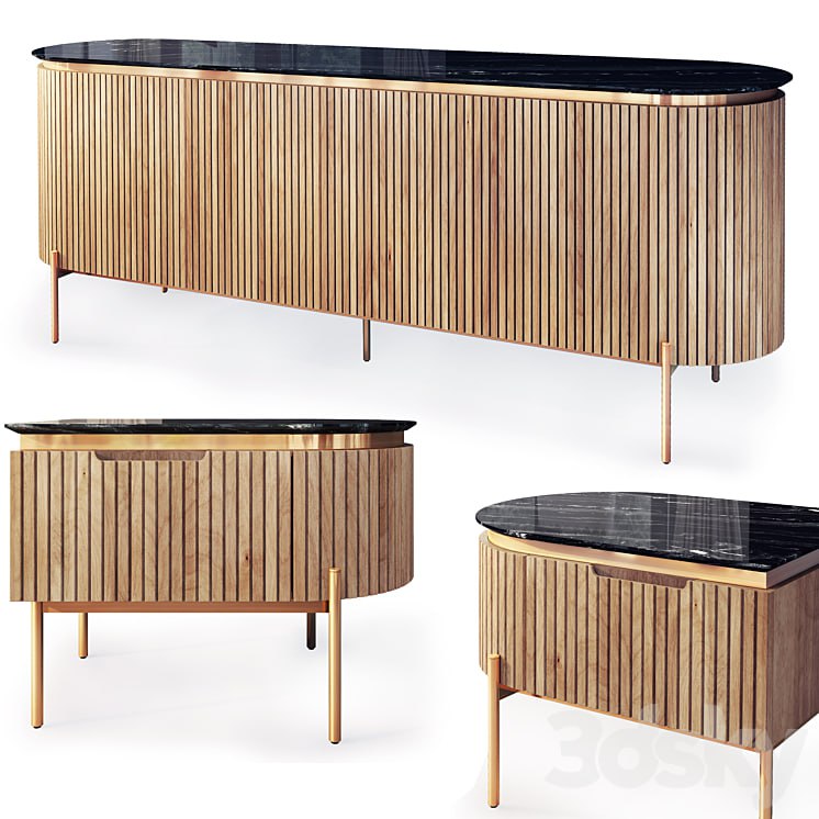 Dresser and nightstand Tesla wooden. Nightstand, sideboard by Medusa Home