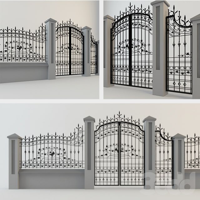 Wrought iron gate and fence