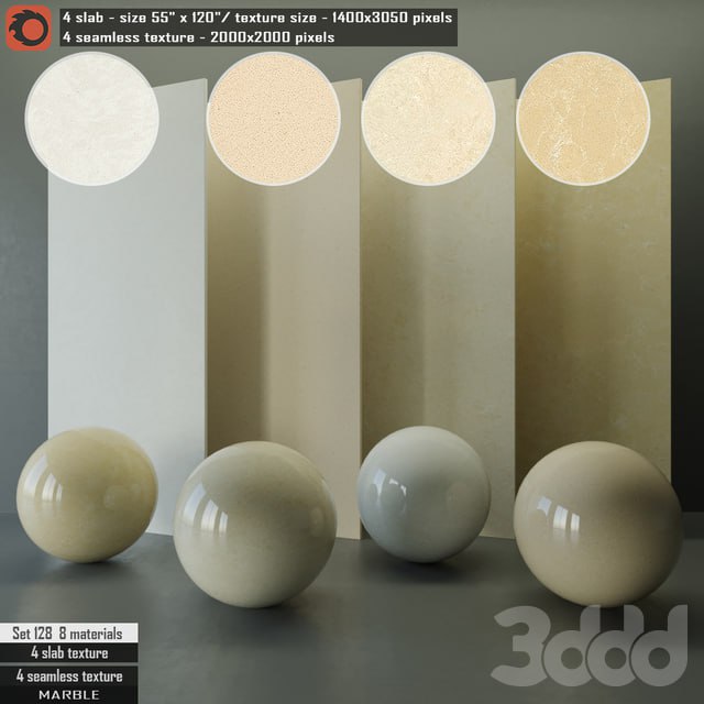 Marble Slab & Seamless texture Set 128