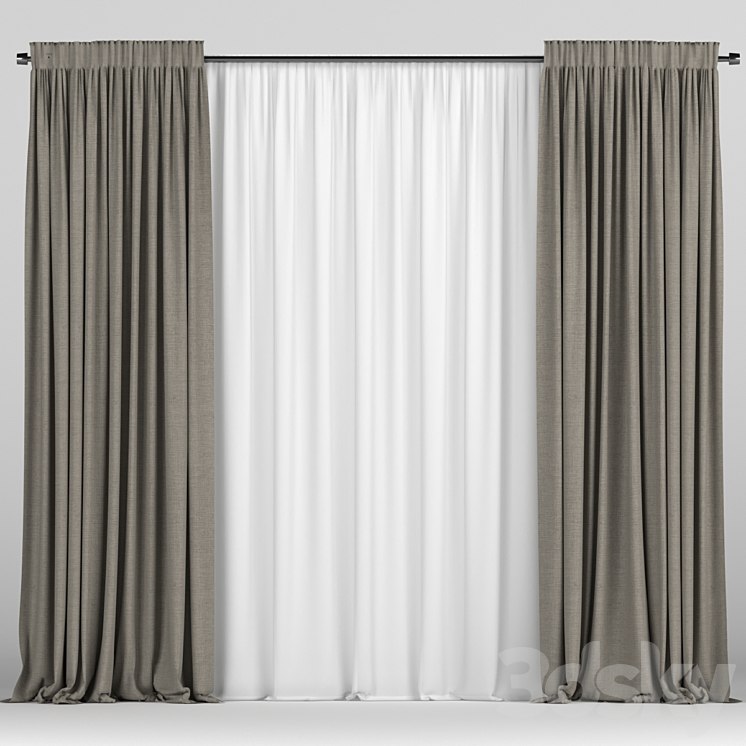 Curtains with tulle