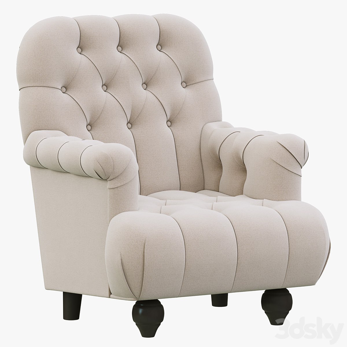 Restoration Hardware 1860 Napoleonic Tufted Upholstered Chair