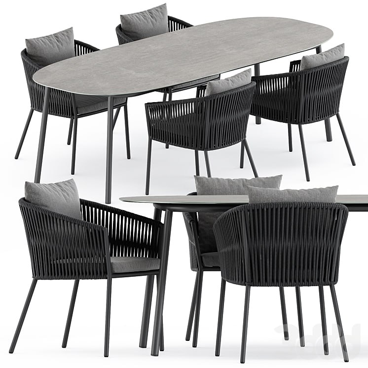 Porto Dining Chair by burkedecor and Tosca table by Tribu +Chair