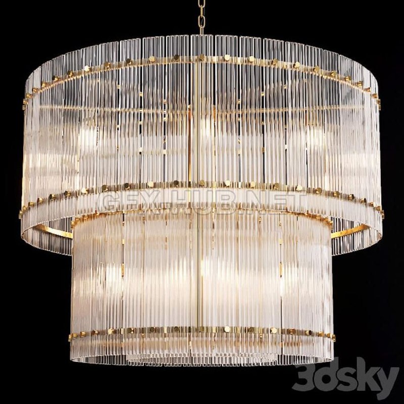 Restoration Hardware SAN MARCO 2-TIER ROUND CHANDELIER 36 Brass