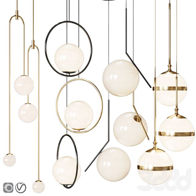 Four Pendant Lights scandinavian amazing set vol. 21