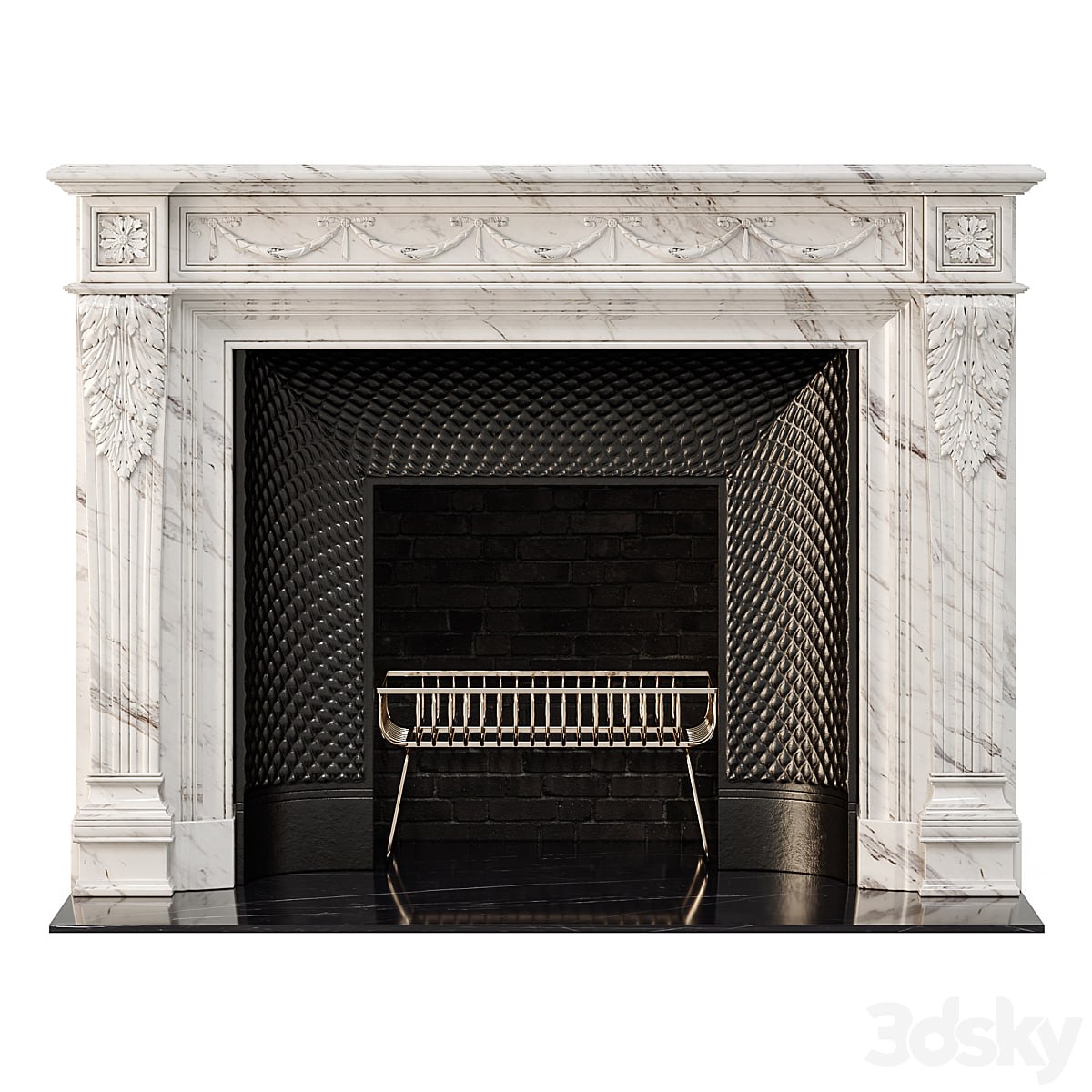 Marble french fireplace mantel
