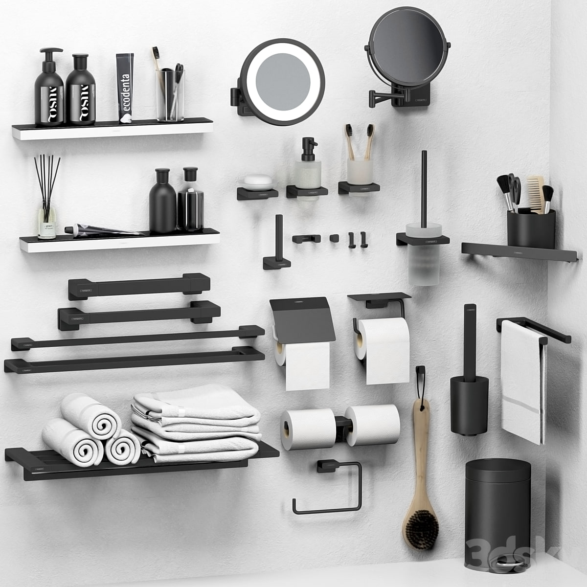 Hansgrohe set of bathroom accessories and decor