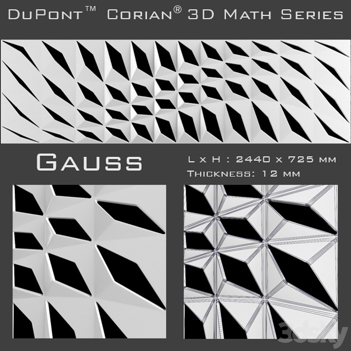3D Panel Corian Gauss