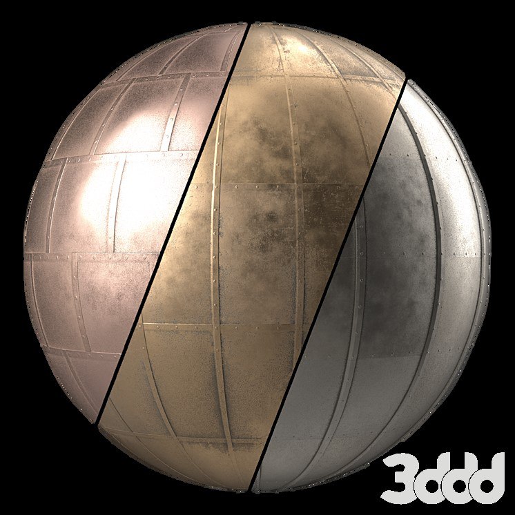 Metal panel Materials 1- 3 Metal panel, Pbr 4k Seamless