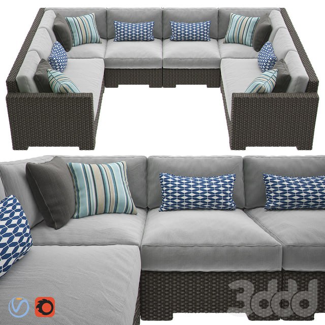 VENTURA Umber 6-Piece Loveseat