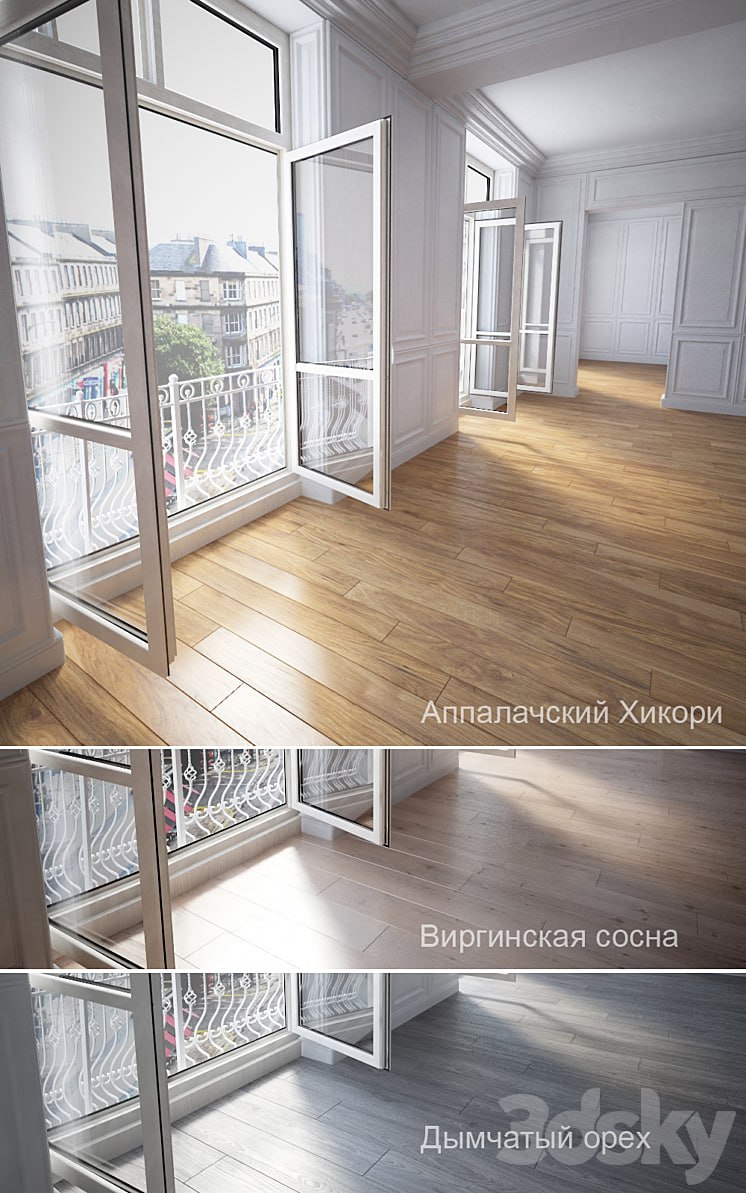 Parquet 3 types: Hickory, Pine, Smoky opex