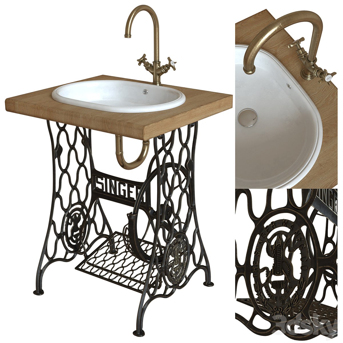 SEREL Washbasin & Singer stand countertop