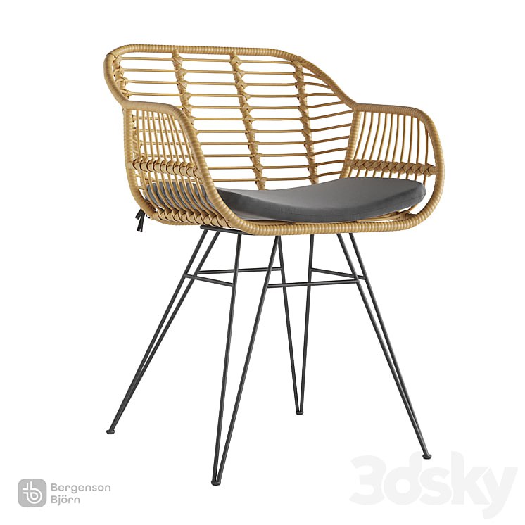 Chair Vetle Bent, rattan, Bergenson Bjorn