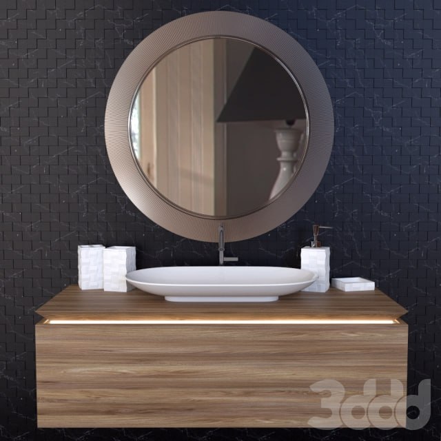 Schwarz Weiß Mosaik Badezimmer Set