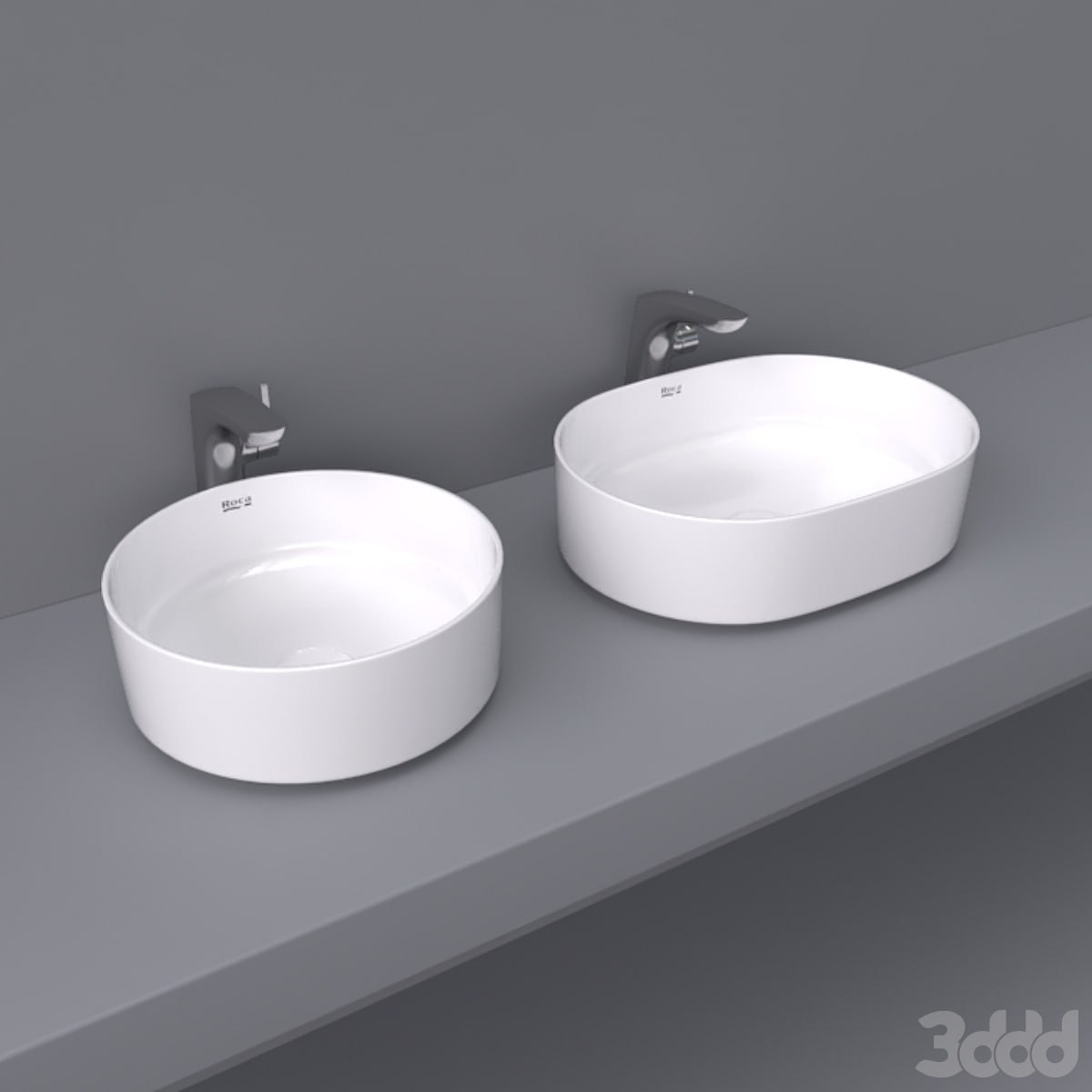 Inspira by Roca over wash basin 50x37 and 37x37 round