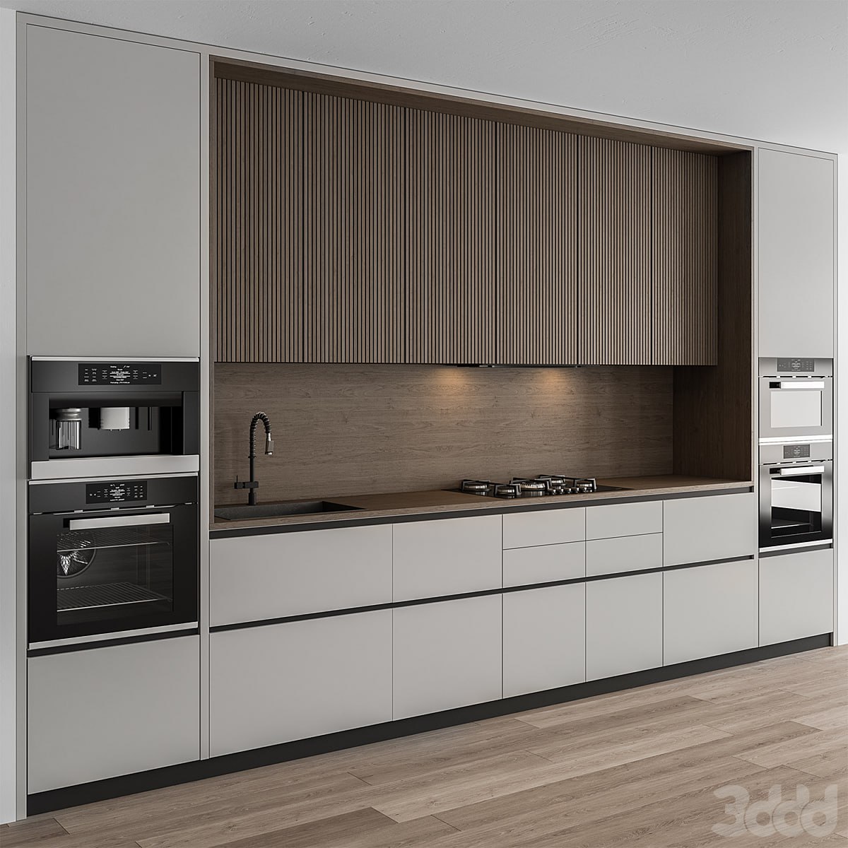 Kitchen Modern - Wood and White Cabinets 96