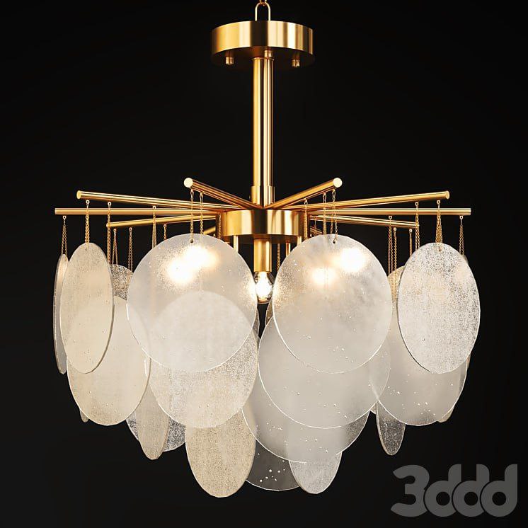 Chandelier with hanging glass plates FROST B