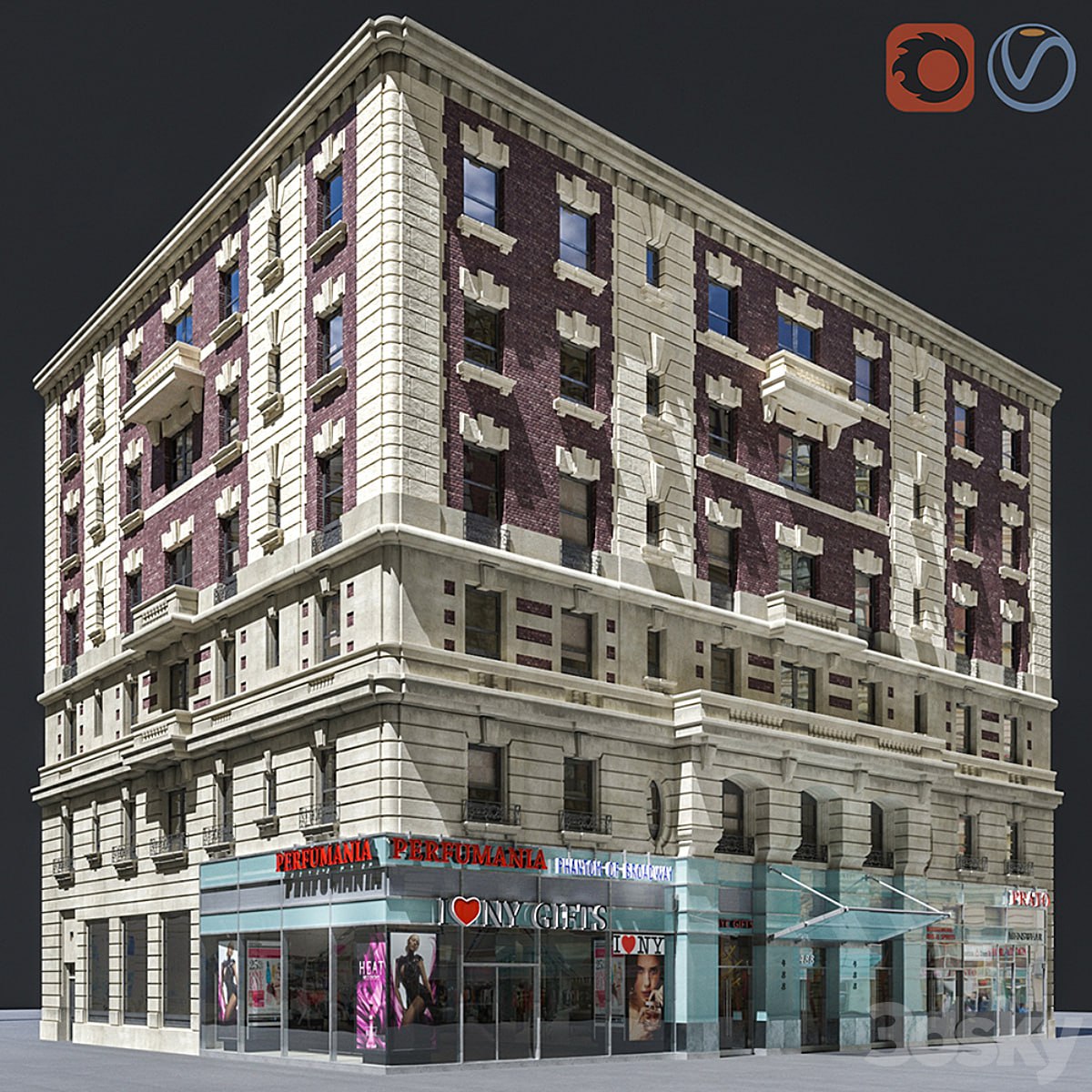 New York old building facade