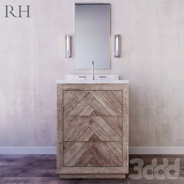 HERRINGBONE POWDER VANITY
