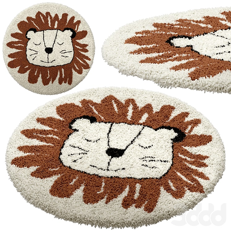 Children's round carpet with the image of a lion, Syma
