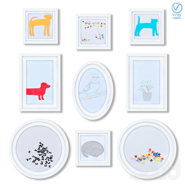 A series of childrens posters for the design of a childrens room.