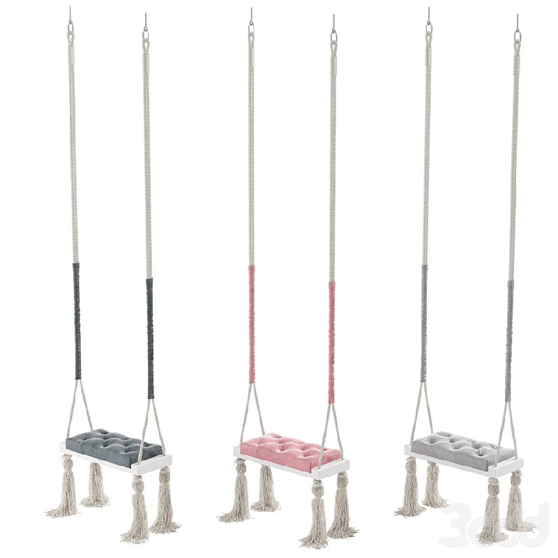 Quilted Wooden Indoor Swing rope hanging chair