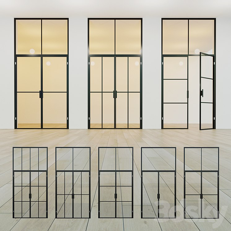 Glass partition. A door. sixteen