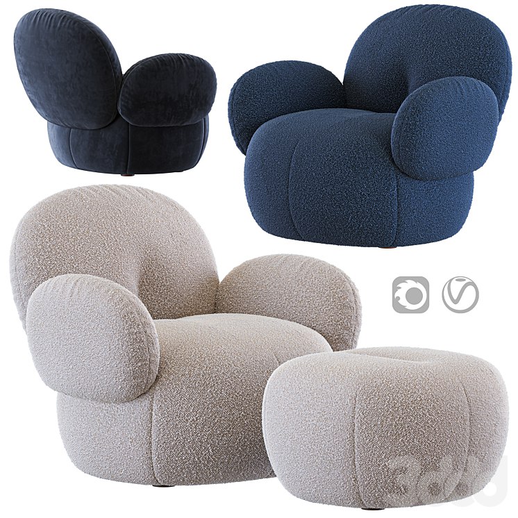 Nana Love Armchair and pouf by Freifrau