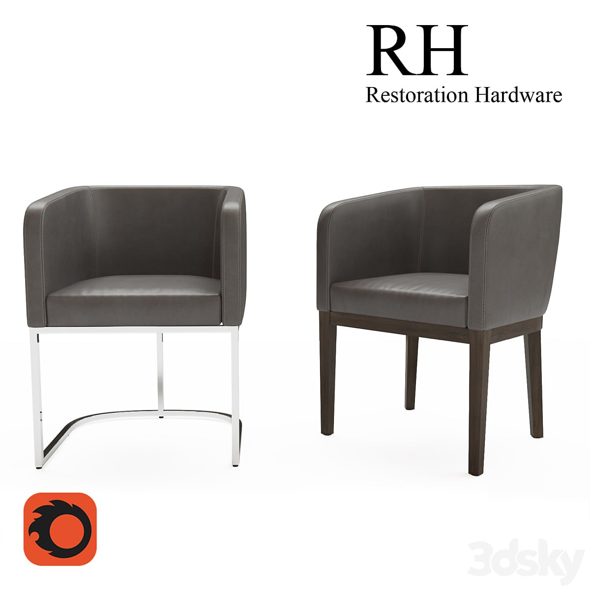 MORGAN BARRELBACK LEATHER ARMCHAIR