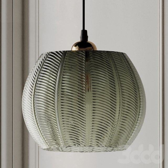 Louis Green Glass Pendant Light from Beaumonde