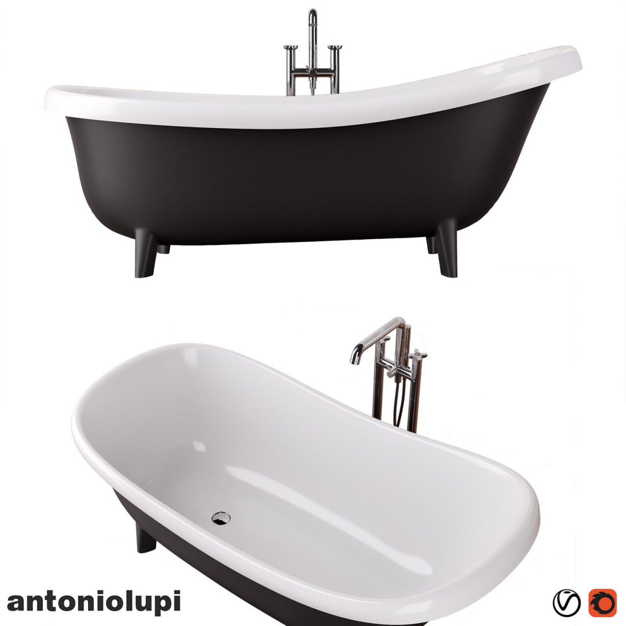 Antonio Lupi Suite bath Timbro freestanding bath tap